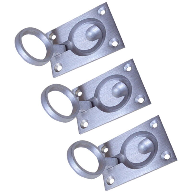 Lot de 3 poignées pliables encastrées pour tiroirs, armoires de cuisine, portes coulissantes, anneaux invisibles