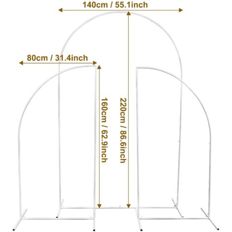 Lot de 3 portants blancs pour arche de mariage – Style 1 – Support de scène pour cérémonie, fête, réception, anniversaire