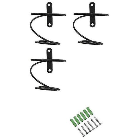 Lot de 3 porte-bouteilles muraux en métal - Décoration murale - Vis de fixation incluses