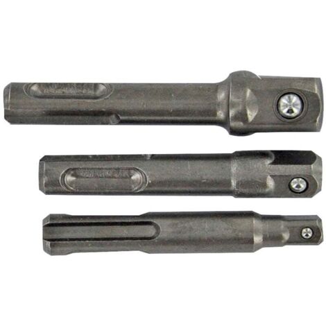 Lot de 3 Porte-Douilles • Queue SDS+ • Pour Douilles de Carré 1/4" & 3/8" & 1/2"