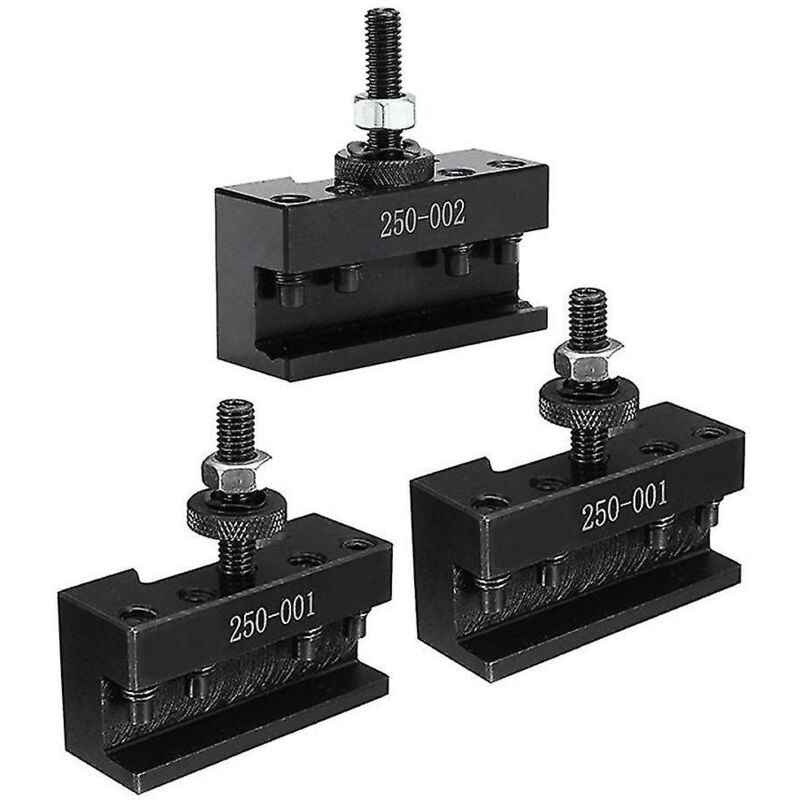 Feiyue - Lot de 3 porte-outils à changement rapide pour tour à bois, 2 pièces 250-001 et 1 pièce 250-002