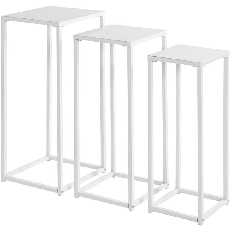 Lot de 3 porte-plantes coloris blanc