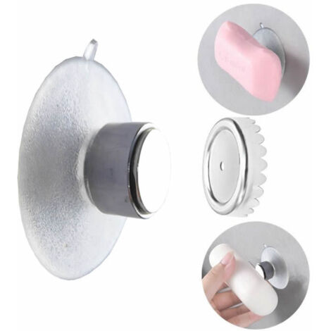 Lot de 3 Porte Savon Magnétique,Porte-Savon à Ventouse,PorteSavon Magnétique Ventouse Puissante,PorteSavon Aimanté,Aimant Savon,sans Perçage,pour Cuisine et Salle de Bain