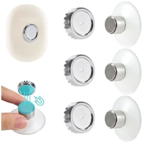 Lot de 3 Porte Savons Aimanté, Sans Perçage Porte Savon Ventouse, Design Simple & Fixation Puissante, Porte-Savon Magnétique