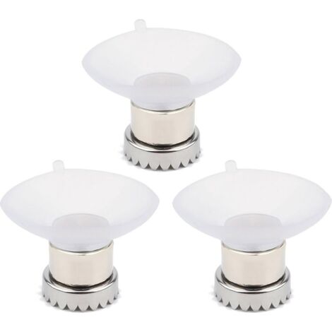 Lot de 3 porte-savons magnétiques à ventouses, faciles à installer, design compact, fixation murale.