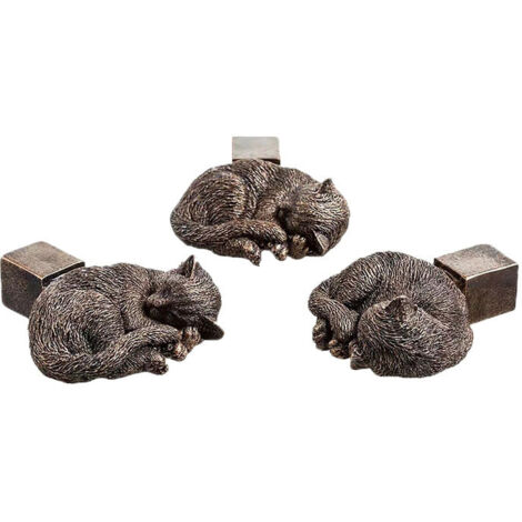 Lot de 3 pots de fleurs avec pied de chat et statuette.