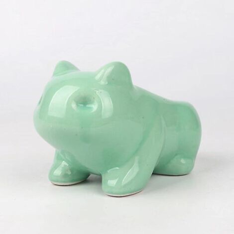 Lot de 3 pots de fleurs décoratifs en céramique à motif animal de dessin animé, vase grenouille verte