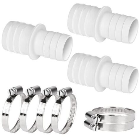 Lot de 3 raccords d'adaptation pour tuyau de piscine Ø 32 mm à 38 mm - Blanc