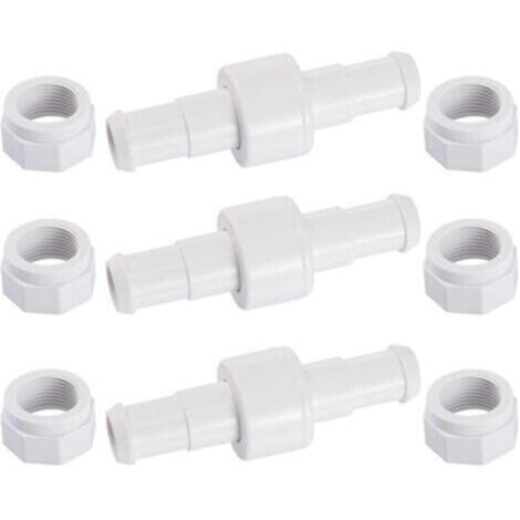Lot de 3 raccords rotatifs D20 avec 6 embouts pour tuyau arrosage - Compatible Zodiac Polaris 180/280/380 - Robot nettoyeur piscine