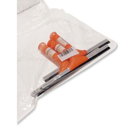 Lot de 3 - RACLETTE VITRE - Manche plastique orange et lame caoutchouc - Idéal parois de douche et fenêtres - Voir photos