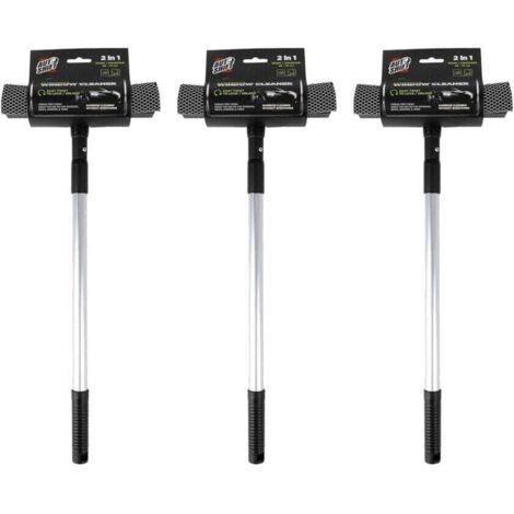 Lot de 3 raclettes extensibles AutoShift 2 en 1 pour le nettoyage des vitres de voiture (47-70 cm).