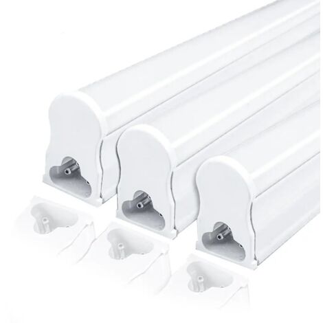 Lot de 3 - Réglette lumineuse de cuisine LED 3000K Blanc chaud, 230V 12W 900mm extensible sous meuble avec interrupteur