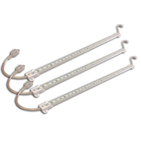 Lot de 3 Réglettes à LED 1m IP65 blanc chaud  support aluminium
