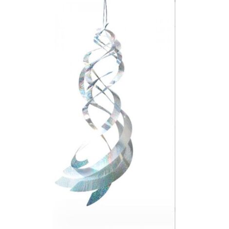 Lot de 3 répulsifs répulsifs en spirale en Mylar argenté, dispositif réfléchissant à suspendre pour dissuader les oiseaux