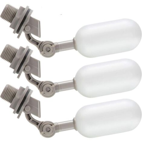 Lot de 3 robinets flotteurs 1/2 pouce – Bras réglable – Plastique ABS résistant à la corrosion – Pour abreuvoirs et aquariums