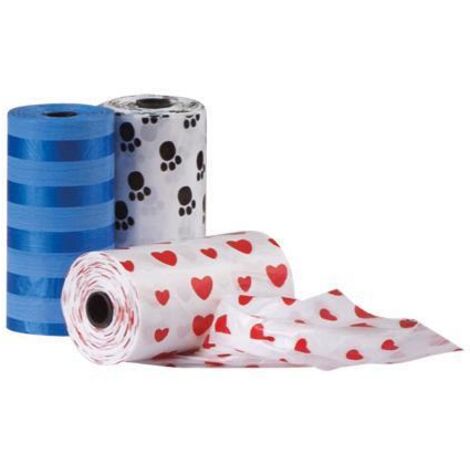 Lot de 3 rouleaux 20 sachets ramasse crotte