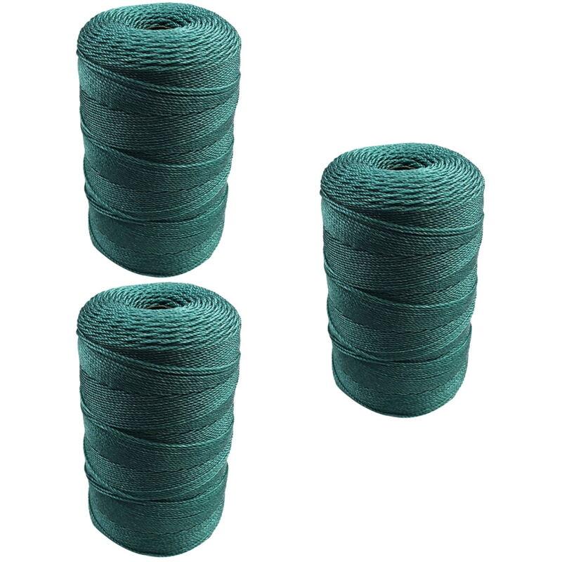 Lot de 3 rouleaux de fil de réparation de filet de pêche, ficelle en nylon multi-usages, corde d'emballage d'eau douce, corde en jute