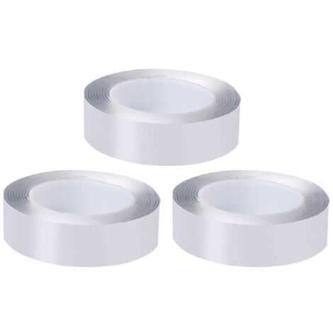 Lot de 3 rouleaux de ruban adhésif double face transparent et imperméable de 2 mm d'épaisseur, 3 cm de largeur et 5 m de longueur, idéal pour la maison, le bureau ou la voiture.