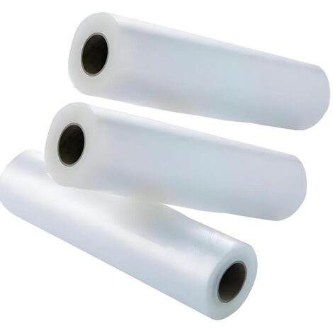 Lot de 3 rouleaux de sacs sous vide pour appareils de mise sous vide, 28 cm x 5 m, sacs gaufrés pour la conservation des aliments