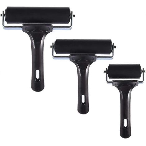 Lot de 3 rouleaux en caoutchouc souple, applicateur d'encre pour peinture à l'huile et loisirs créatifs.
