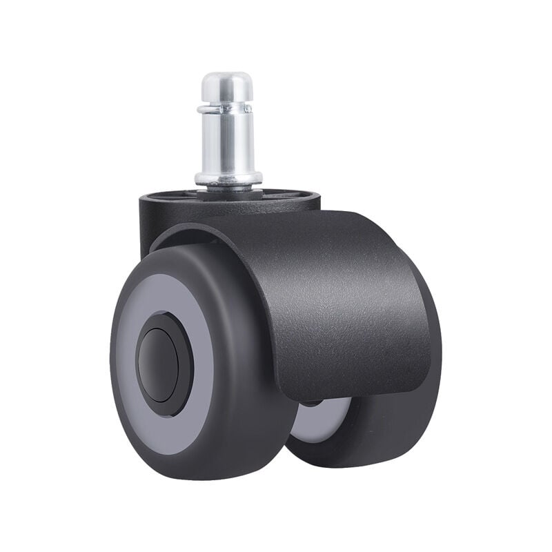 Cyslmuk - Lot de 3 roulettes pour chaise de bureau, 11 x 22 mm, conception à double roue, ne rayent pas le sol, diamètre : 50 mm