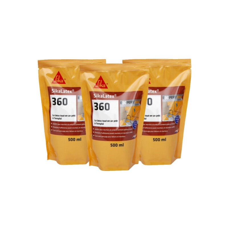 Sika - Lot de 3 résines d'accrochage Latex 360 - 500ml