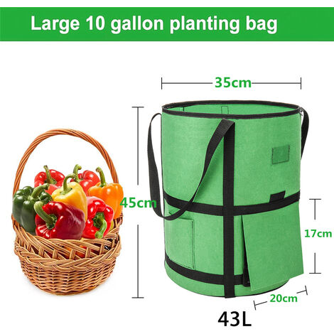 Einfeben - 2x Sac pour plantes Sac pour plantes 10 gallons Sac