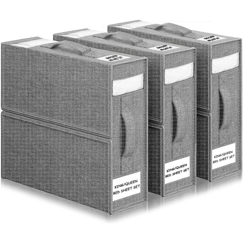 Jalleria - Lot de 3 Sac de Rangement Drap de Lit, Boite de Rangement Linge Pliable Pouvant être Rangée Sous Lit, Dans le Placard, Dans le Tiroir,