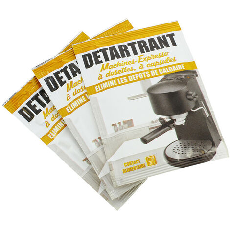 Lot de 3 sachets de détartrant pour cafetière universel  F01261 pour Cafetière - Expresso broyeur