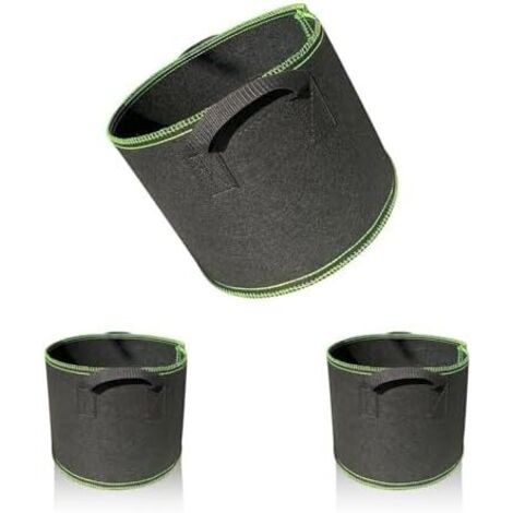 Lot de 3 Sacs 11 L-3 Gallons Jardiniere Tomate, en Polyester, Respirant Sac Pomme Terre Plantation, Réutilisable Culture Potager pour Fruits, Fleurs et Plantes - 5 Gallonen
