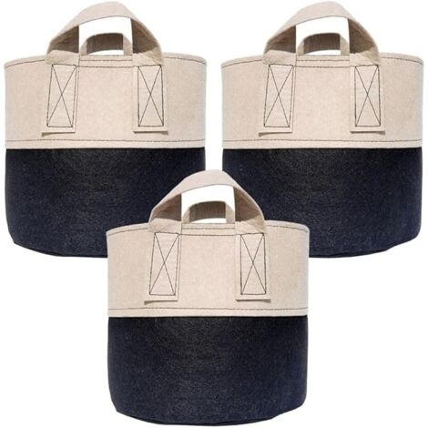 Lot de 3 sacs de culture en tissu non tissé respirant pour pommes de terre, tomates, légumes, conteneurs de jardinage durables avec meilleur drainage