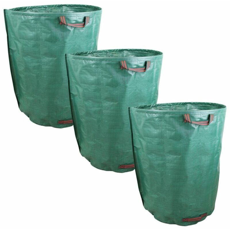 Linxor - Lot de 3 sacs de déchets 300L en pp 150g/m² autoportants Vert