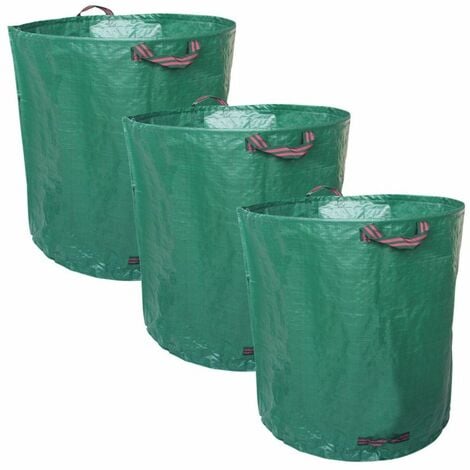Lot de 3 sacs de déchets 500L en PP 150g/m² autoportants - Linxor - Vert