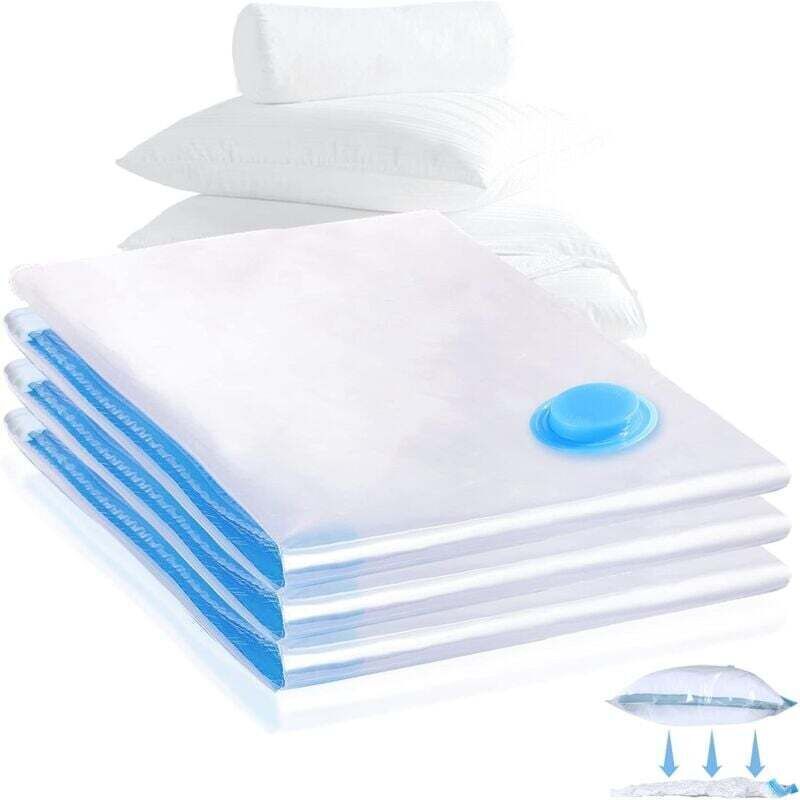 Lot de 3 sacs de rangement sous vide réutilisables, 60×80 cm, pour vêtements, linge de lit, serviettes et couettes