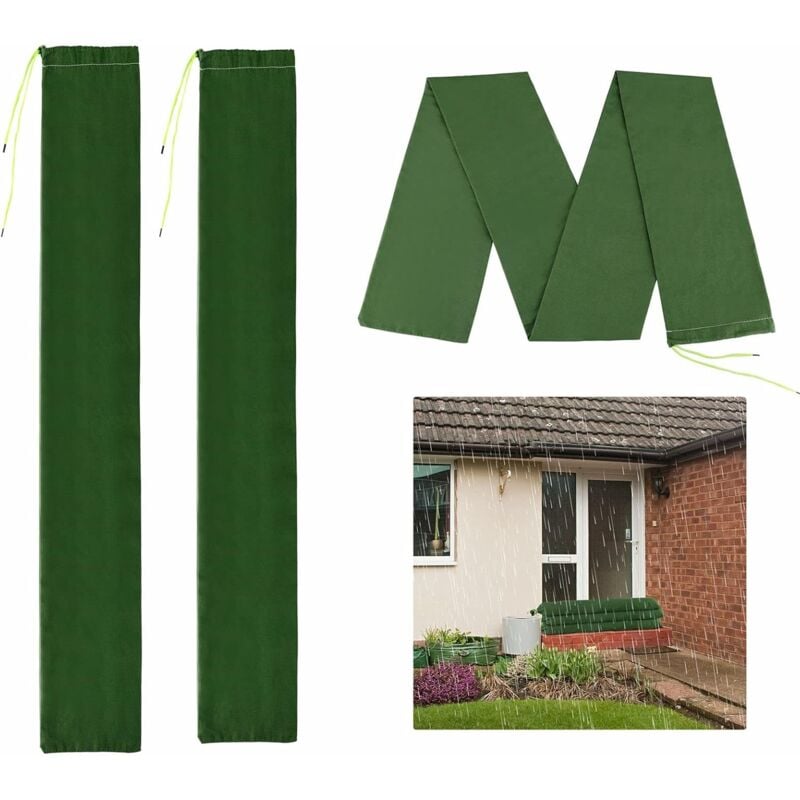 Lot de 3 sacs de sable longs en toile de protection contre les inondations réutilisables avec bande de liaison, sacs de sable pour porte et fenêtre