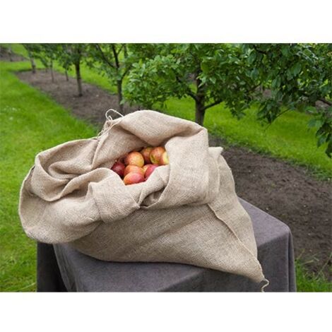 Lot de 3 Sacs en jute avec cordelette de serrage 90x40cm - Nature