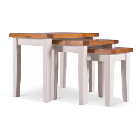 Lot de 3 sellettes - Bois - Blanc - Décoration d'Autrefois