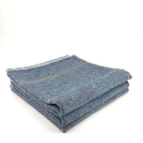 Lot de 3 serpillières L'original Blue G - 50x100 cm- Toile de Jean recyclé, Muli usages - Nettoyage de tous les sols - très résistantes - Fabriqué en France.