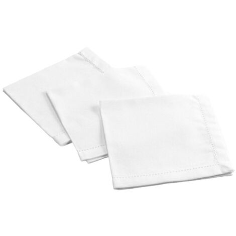 Lot de 3 Serviettes de Table "Charline" 40x40cm Blanc