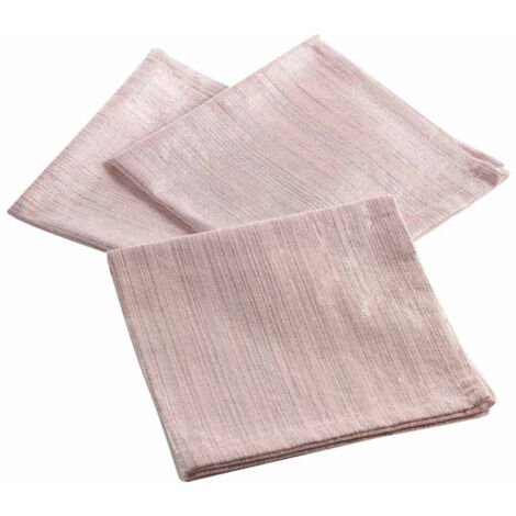 Lot de 3 Serviettes de Table "Elegancia" 40x40cm Rose