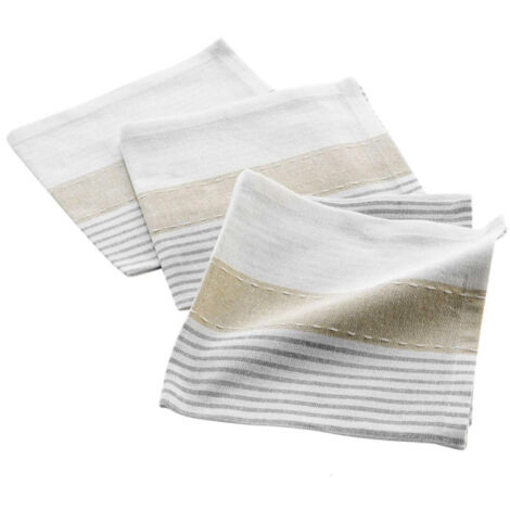 Lot de 3 Serviettes de Table "Iliade" 40x40cm Gris