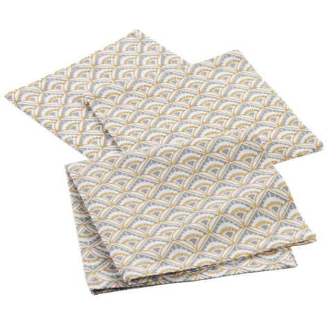 Lot de 3 Serviettes de Table "Méridienne" 40x40cm Gris
