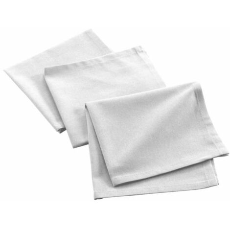 Lot de 3 Serviettes de Table "Mistral" 40x40cm Blanc