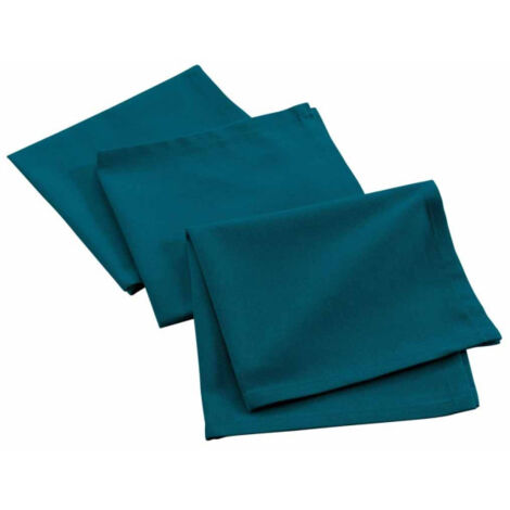 Lot de 3 Serviettes de Table "Mistral" 40x40cm Bleu Canard