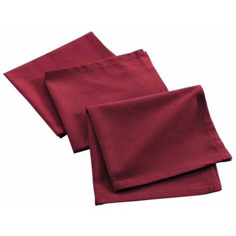 Lot de 3 Serviettes de Table "Mistral" 40x40cm Bordeaux
