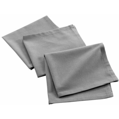 Lot de 3 Serviettes de Table "Mistral" 40x40cm Gris Chiné