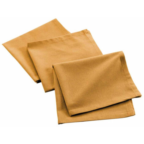 Lot de 3 Serviettes de Table "Mistral" 40x40cm Moutarde