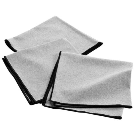 Lot de 3 Serviettes de Table "Mistraline" 40x40cm Gris Chiné