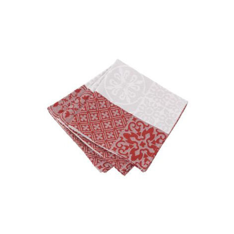 Lot de 3 Serviettes de Table "Mosaïque" Rouge 45x45 cm