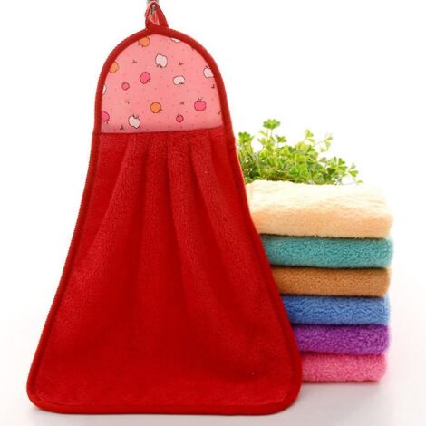 Lot de 3 serviettes de toilette en velours corail - Rouge